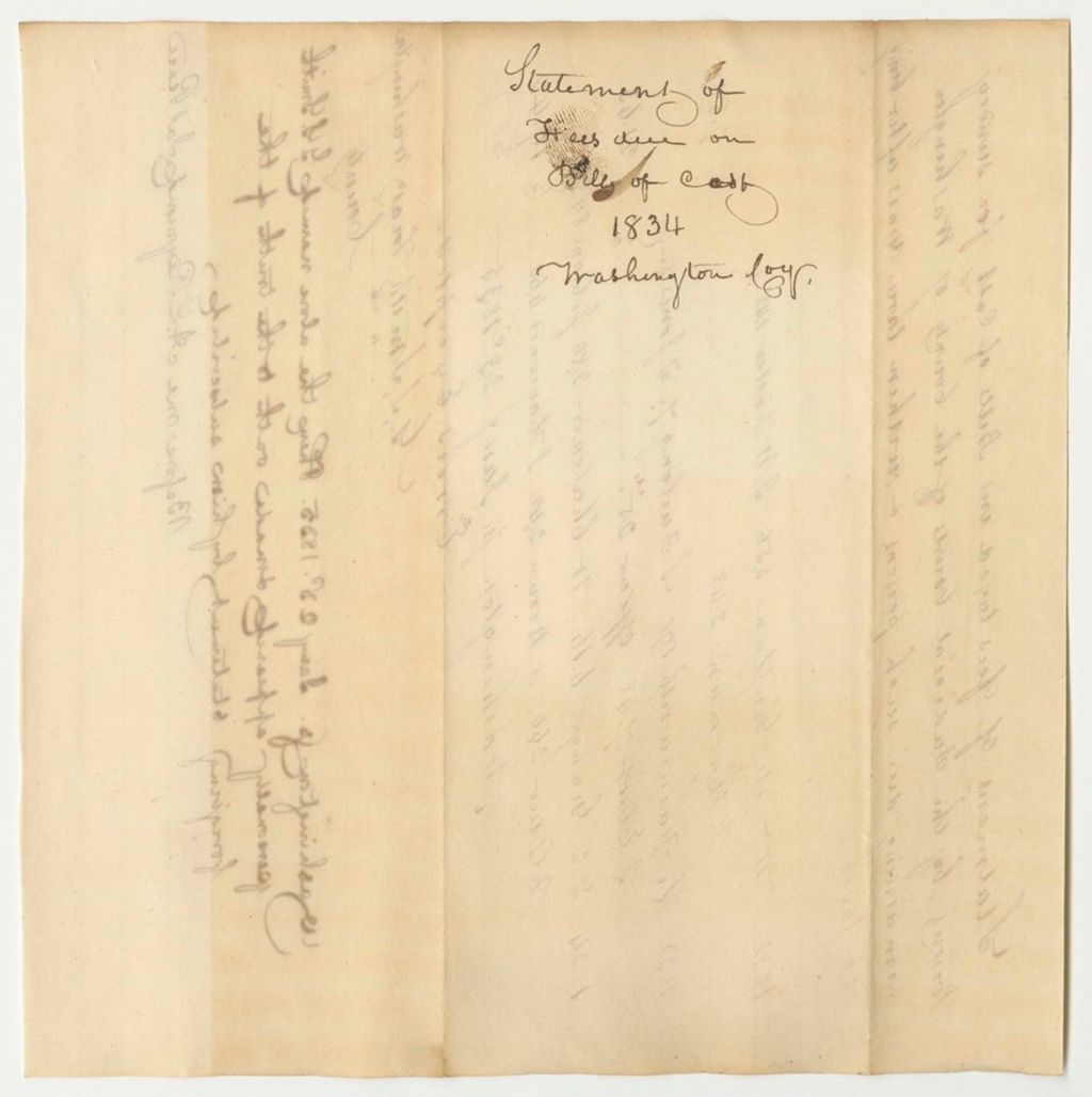 Miniature of Statement of Fees Taxed in Bills of Costs for Sundry Persons by the Judicial Courts of Washington County Remaining Due Such Persons and Within Three Years After Being So Taxed