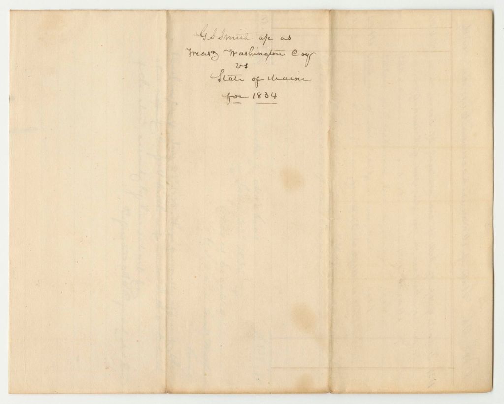 Miniature of Account of George S. Smith, Treasurer of Washington County, for 1834