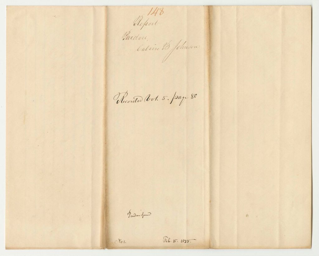 Miniature of Report 148: Report on a Pardon of Calvin B. Johnston of Sebec