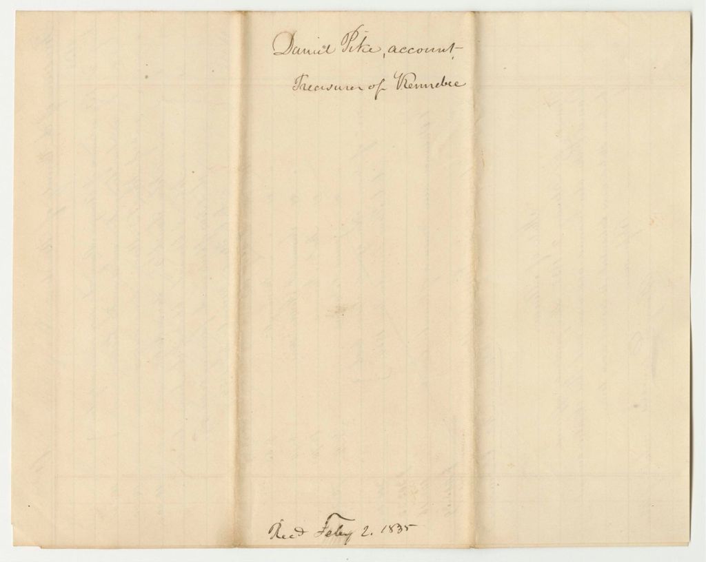 Miniature of Account of Daniel Pike, Treasurer of Kennebec County