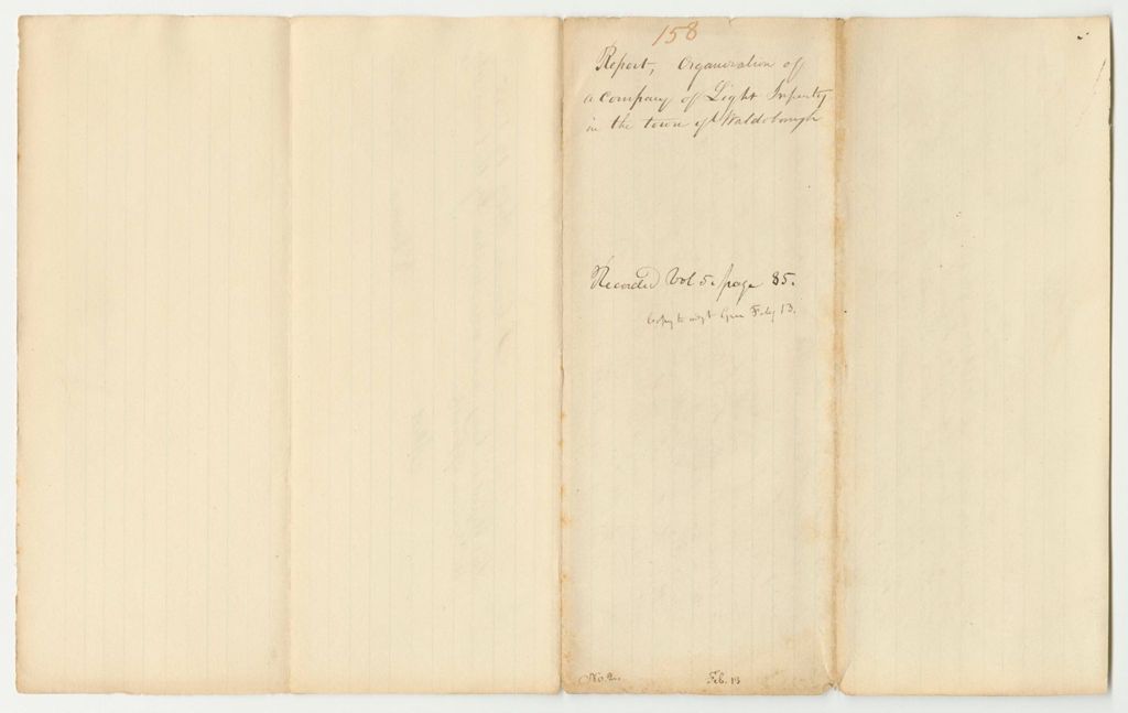 Miniature of Report 158: Report on the Organization of a Company of Light Infantry in Waldoborough
