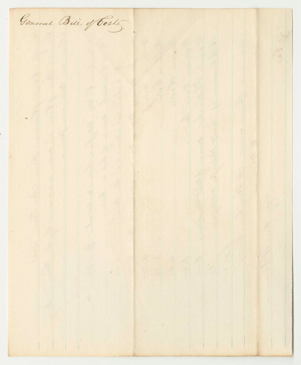 Miniature of General Bill of Costs in Cases Examined by the Grand Jury Where No Bills Were Found, at the Court of Common Pleas in Waldo County, November Term 1834