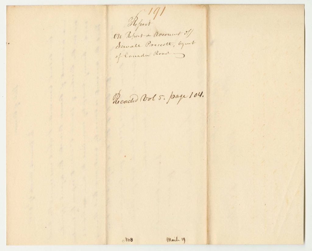 Miniature of Report 191: Report on the Report and Account of Sewall Prescott, Agent of the Canada Road