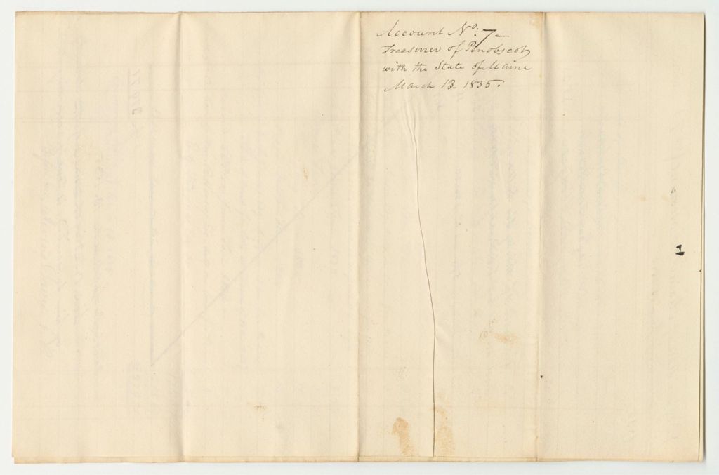 Miniature of Account No. 7 of Levi Bradley, Treasurer of Penobscot County