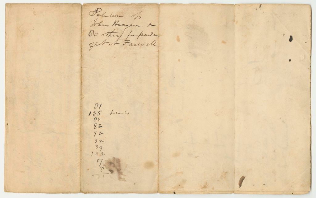 Miniature of Petition of John Heager and 80 Others for a Pardon to Nathan Farwell