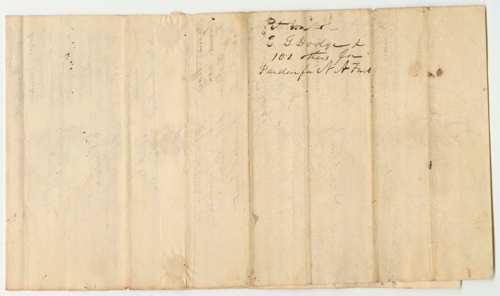 Miniature of Petition of E.G. Dodge and 101 Others, Citizens of Unity, for the Pardon of Nathan Farwell