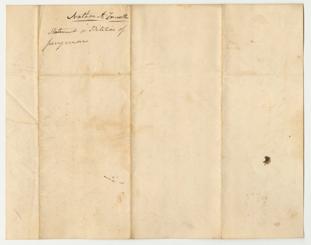 Miniature of Statement and Petition of Jurymen for the Pardon of Nathan Farwell
