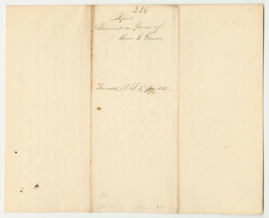 Miniature of Report 216: Warrant in Favor of Roscoe G. Greene, Secretary of State, for Purchasing Greenleaf's Reports and Fairfield's Reports