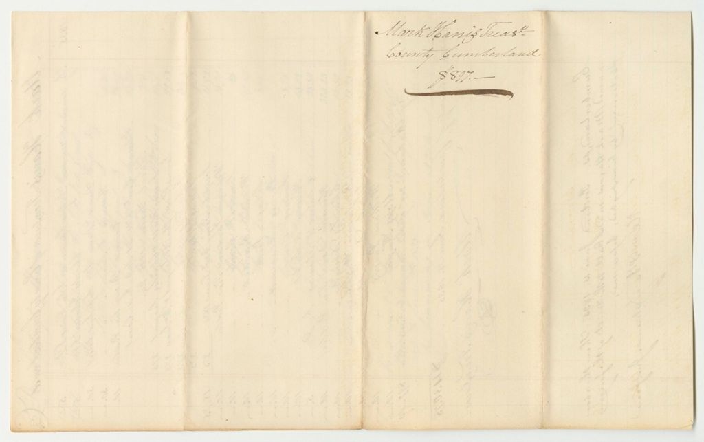 Miniature of Account of Mark Harris, Treasurer of Cumberland County
