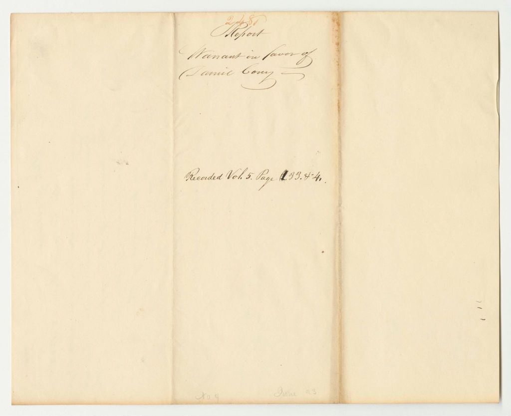 Miniature of Report 248: Warrant in Favor of Daniel Cony for Interest on a Loan by Him to the State