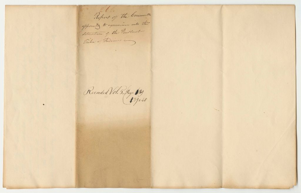 Miniature of Report 260: Report on the Committee Appointed to Examine into the Situation of the Penobscot Indians