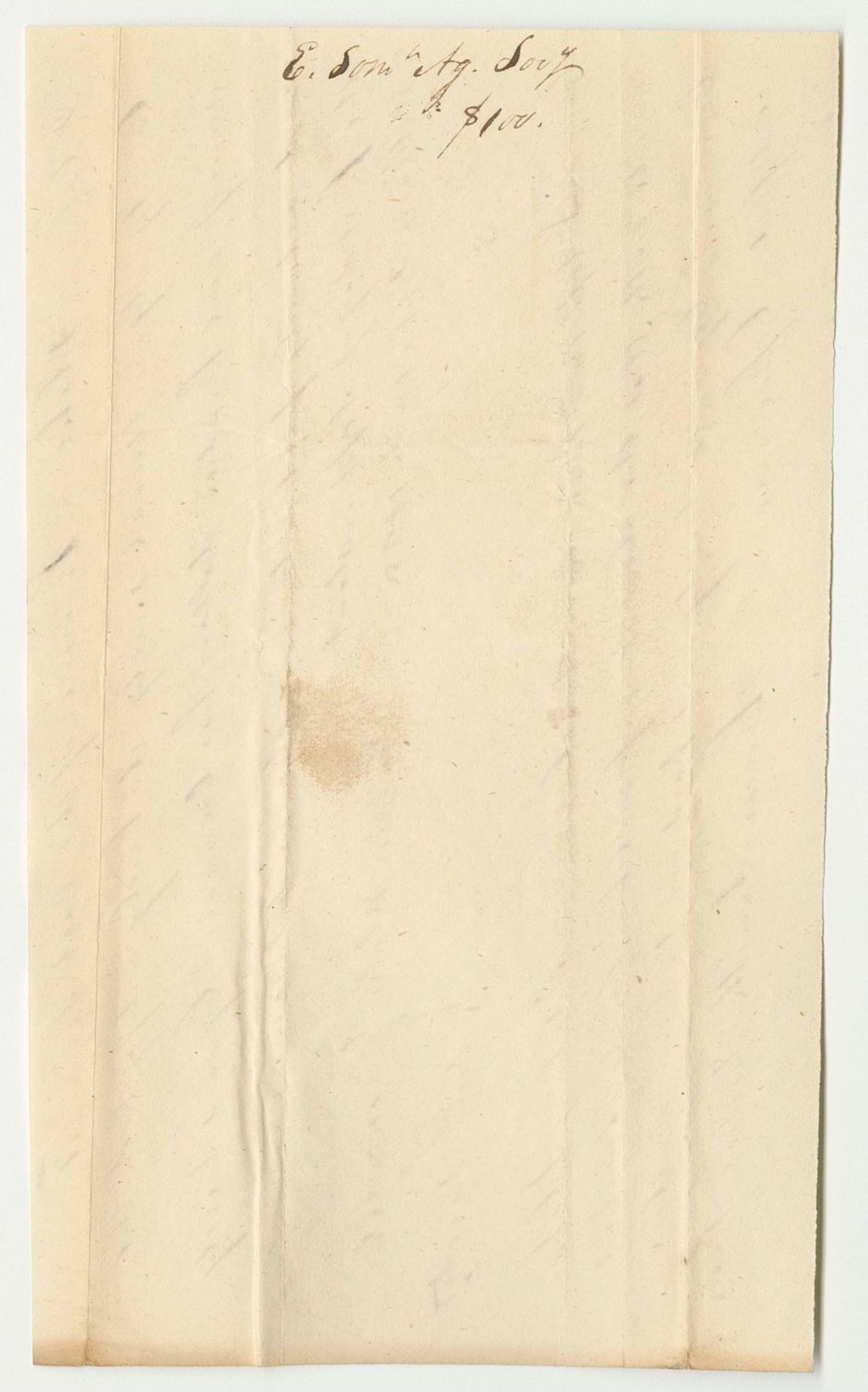 Miniature of Certificate of Calvin Blake, Treasurer of the East Somerset Agricultural Society, of the Funds Deposited in the Treasury of Said Society