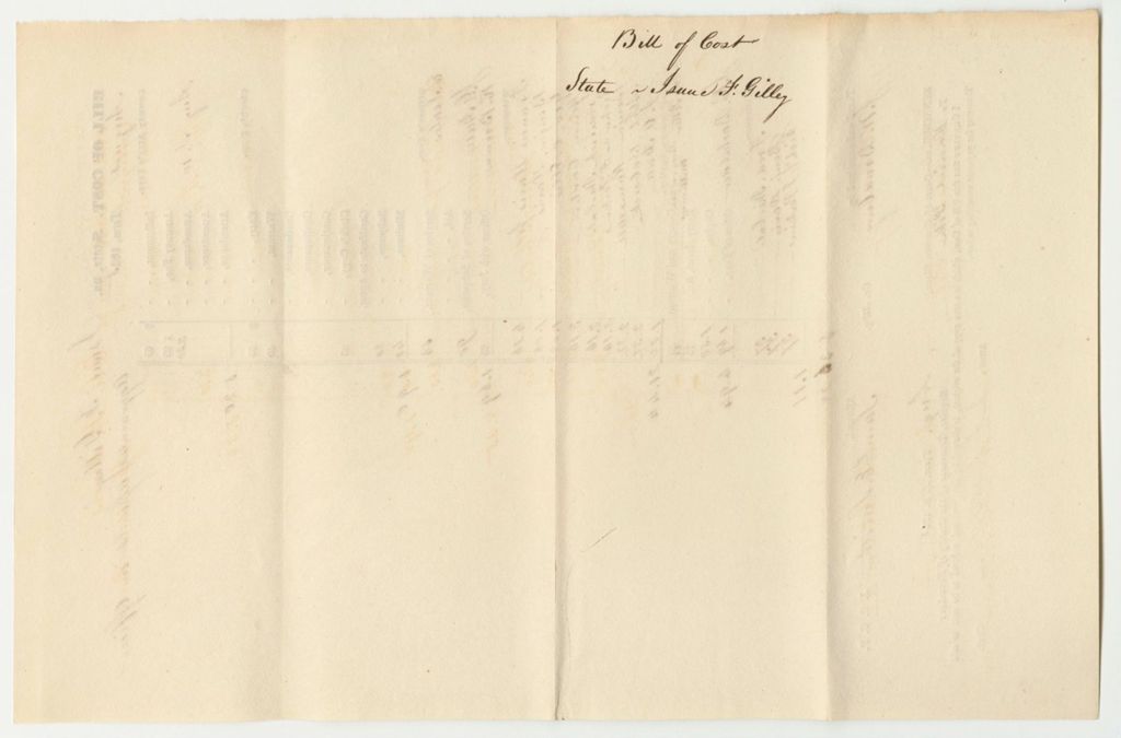 Miniature of Bills of Cost at the Court of Common Pleas in Kennebec County, August Term 1835
