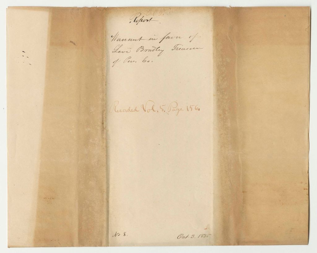 Miniature of Report 305: Warrant in Favor of Levi Bradley, Treasurer of Penobscot County