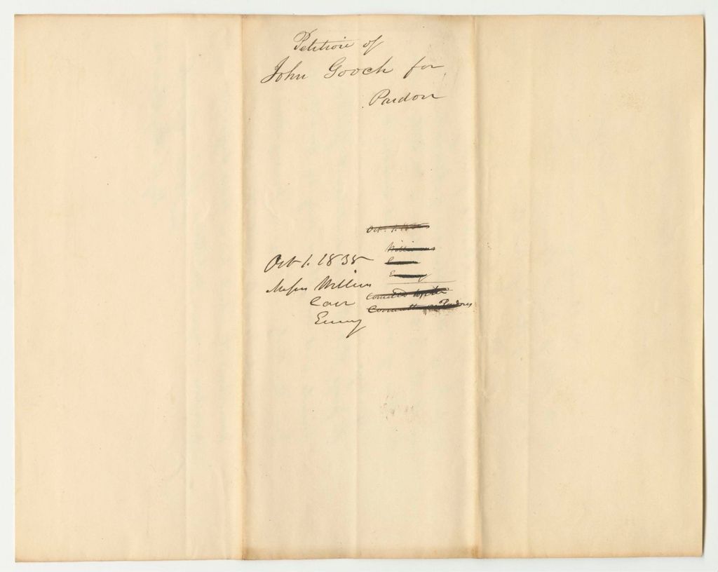 Miniature of Petition of John Gooch for a Pardon