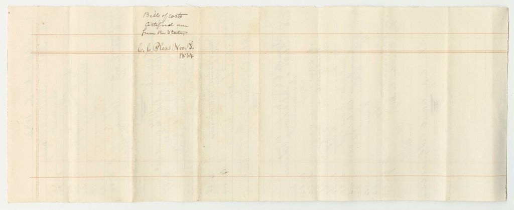 Miniature of Bills of Cost at the Court of Common Pleas in Somerset County, November Term 1834
