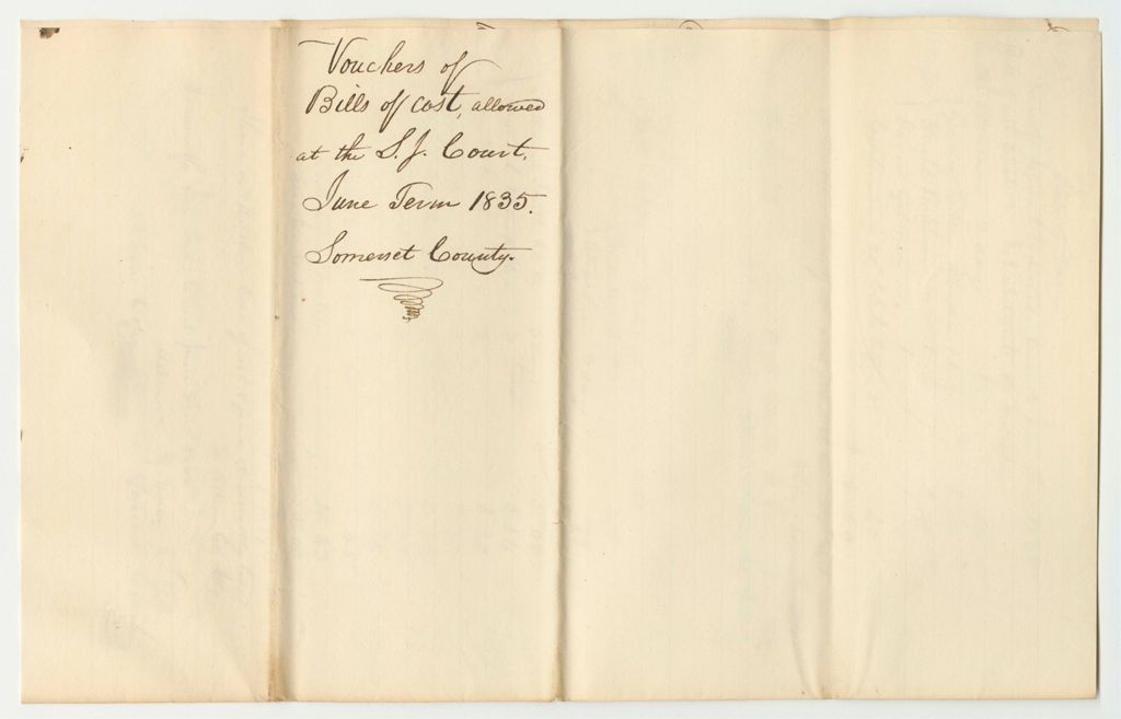 Miniature of Bills of Cost at the Supreme Judicial Court in Somerset County, June Term 1834