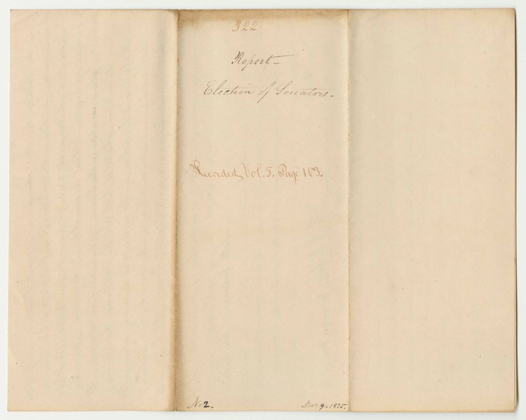 Miniature of Report 322: Report on the Election of Senators