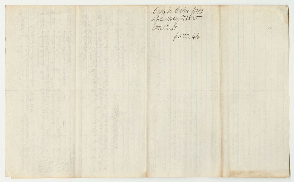Miniature of Bills of Cost in Criminal Prosecution at the Supreme Judicial Court in Oxford County, May Term 1835