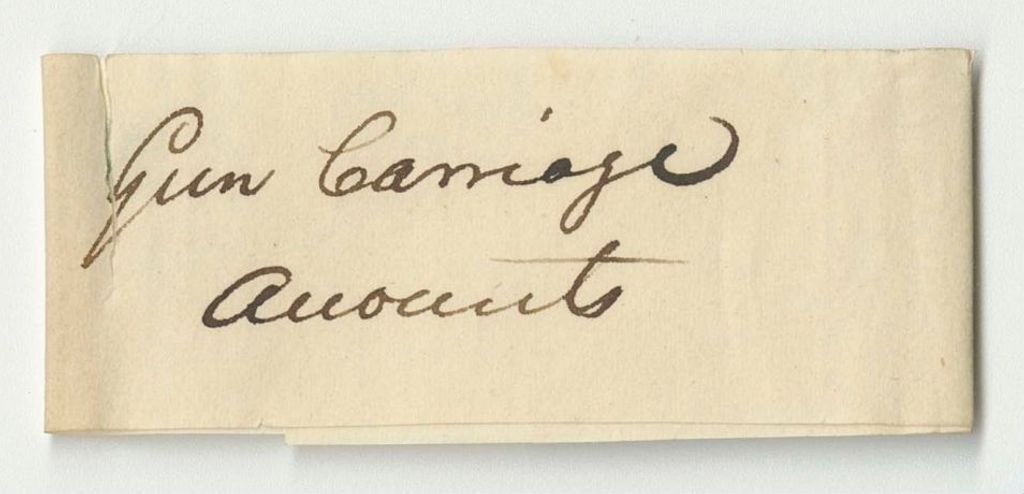 Miniature of Receipts from the Account of Abner B. Thompson, Adjutant General, for Gun Carriages