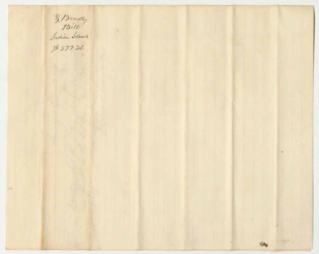 Miniature of Account of Zebulon Bradley, for Labor and Supplies in Surveying Islands in Penobscot River