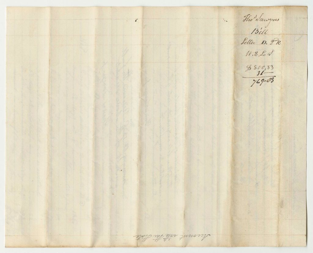 Miniature of Account of Thomas Sawyer, for Surveying Township D in the Second Range