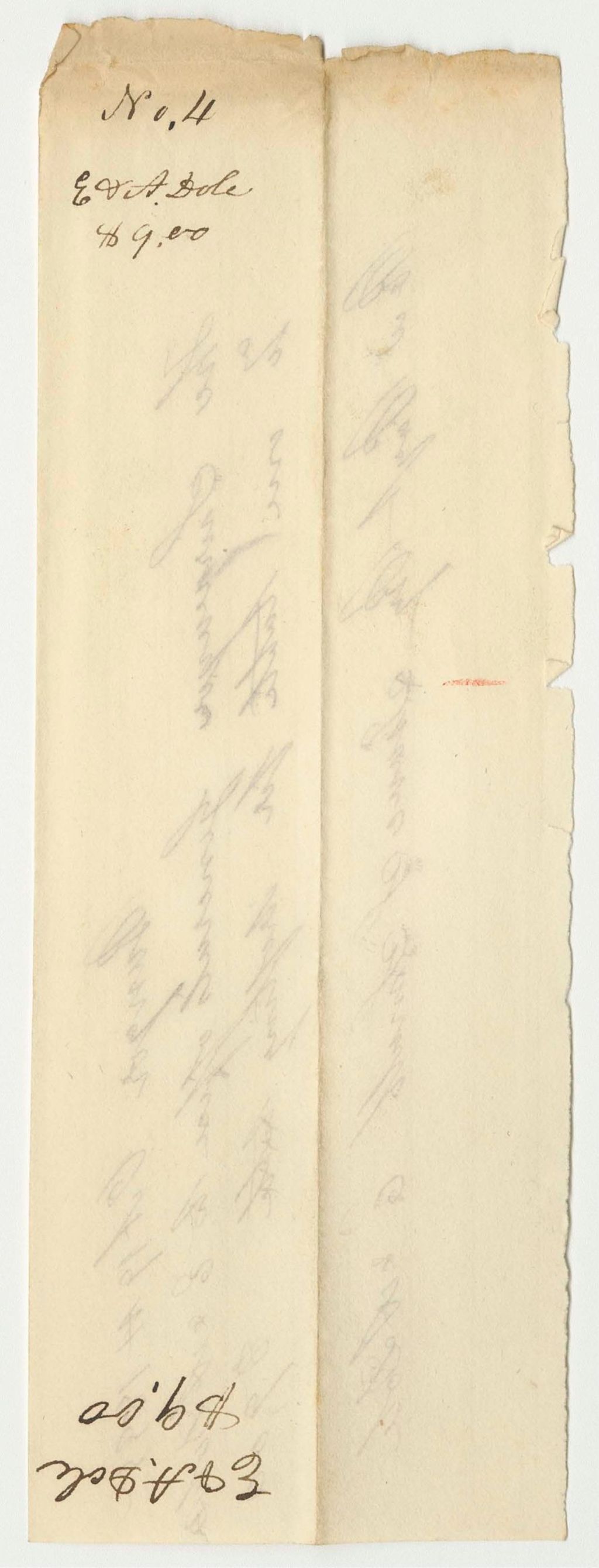 Miniature of E & A Dole's Bill for a Drafting Table, Paid by Isaac Small