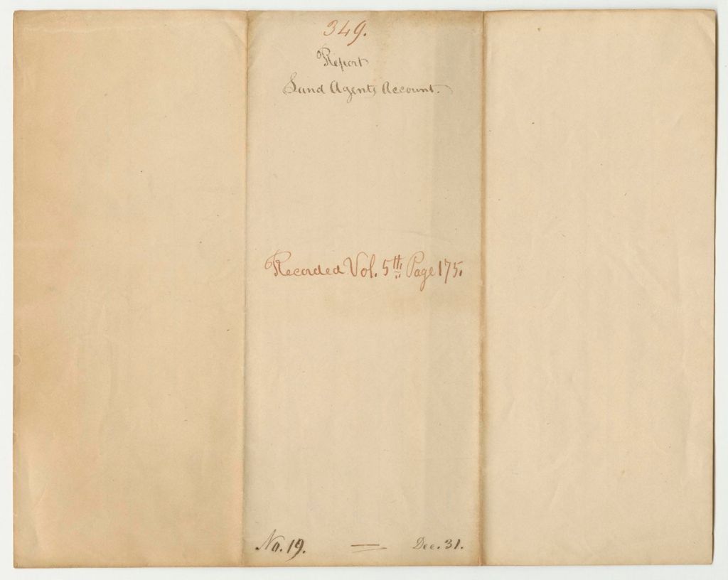 Miniature of Report 349: Report on the Land Agent's Account