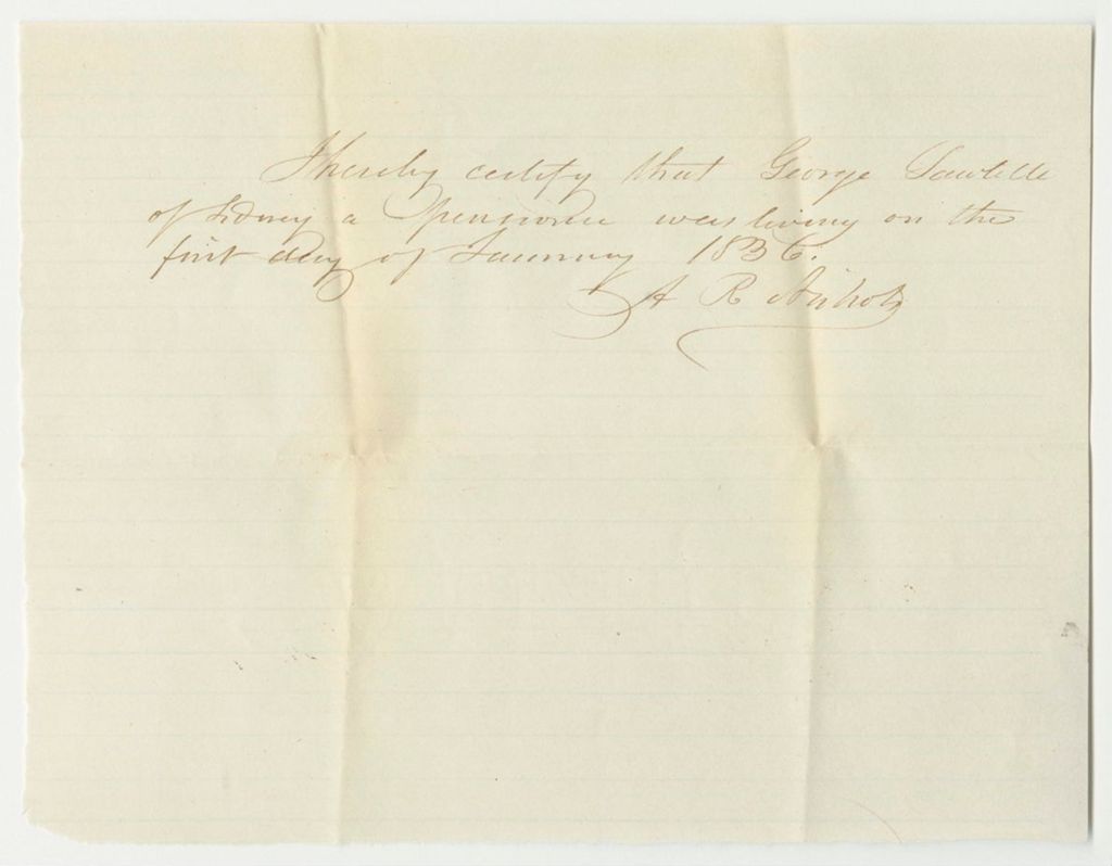 Miniature of Certificate for the Pension of George Sawtelle