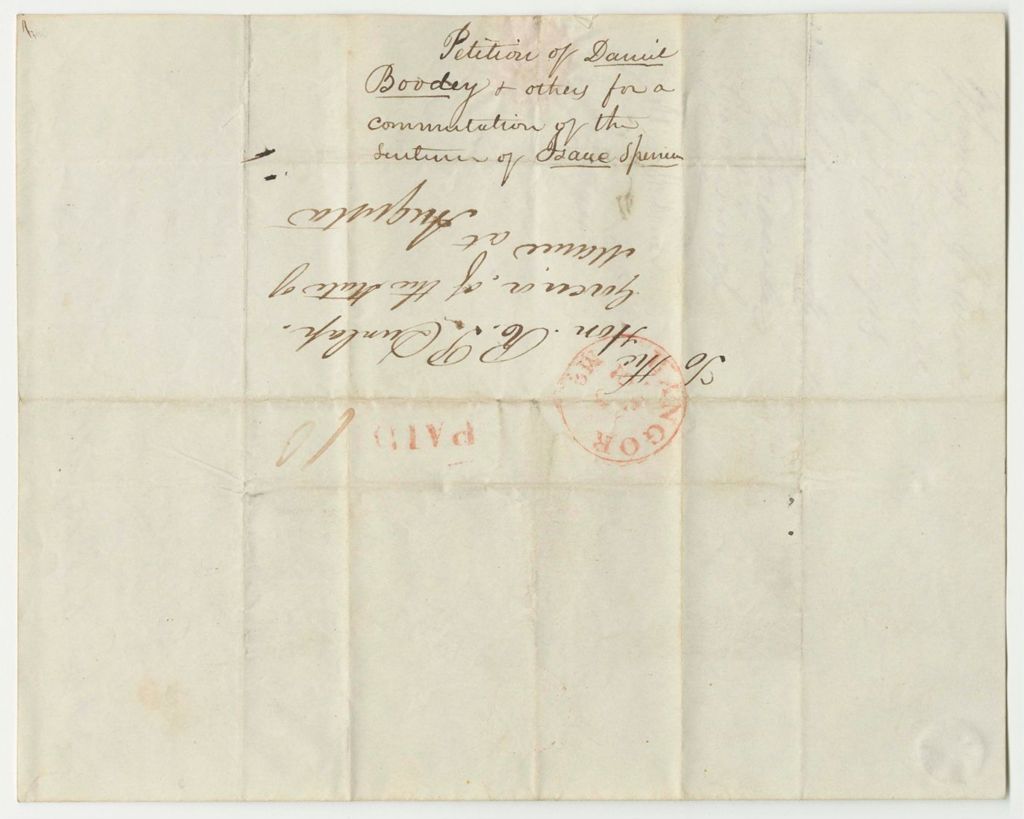 Miniature of Petition of David Boodey and Others for the Commutation of the Sentence of Isaac Spencer
