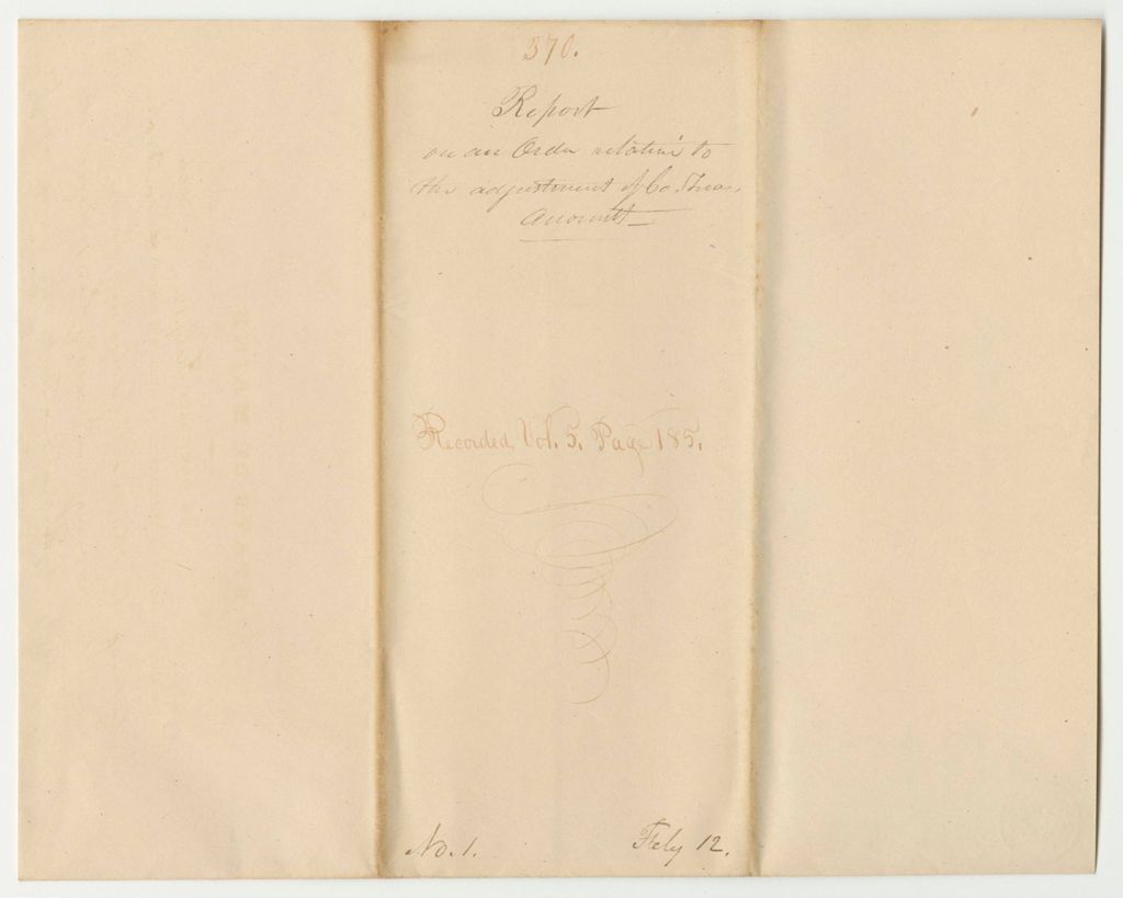 Miniature of Report 370: Report on the Order Relative to the Adjustment of the County Treasurers Accounts