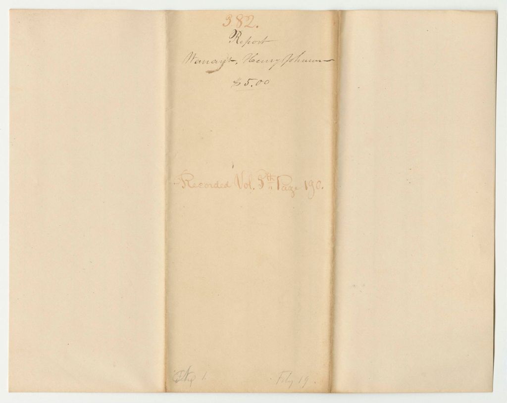 Miniature of Report 382: Warrant in Favor of Henry Johnson, Underkeeper of the Jail in Augusta for Keeping Prisoners on their Way to the State Prison in Thomaston