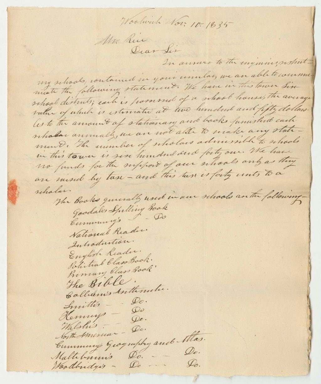 Miniature of Report of the Superintending School Committee of the Town of Woolwich, in Obedience to a Resolve of the Legislature of the State
