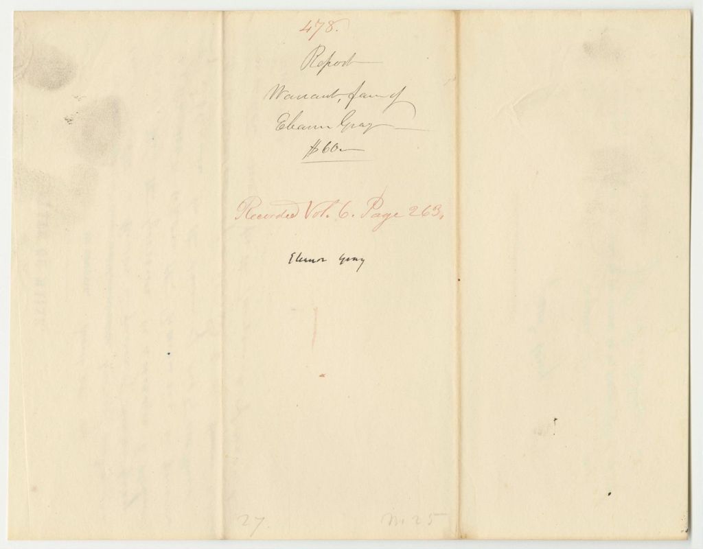 Miniature of Report 478: Warrant in Favor of Eleanor Gray