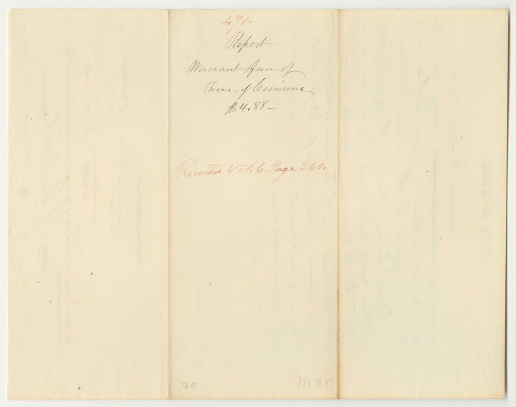 Miniature of Report 471: Warrant in Favor of the Town of Corinna