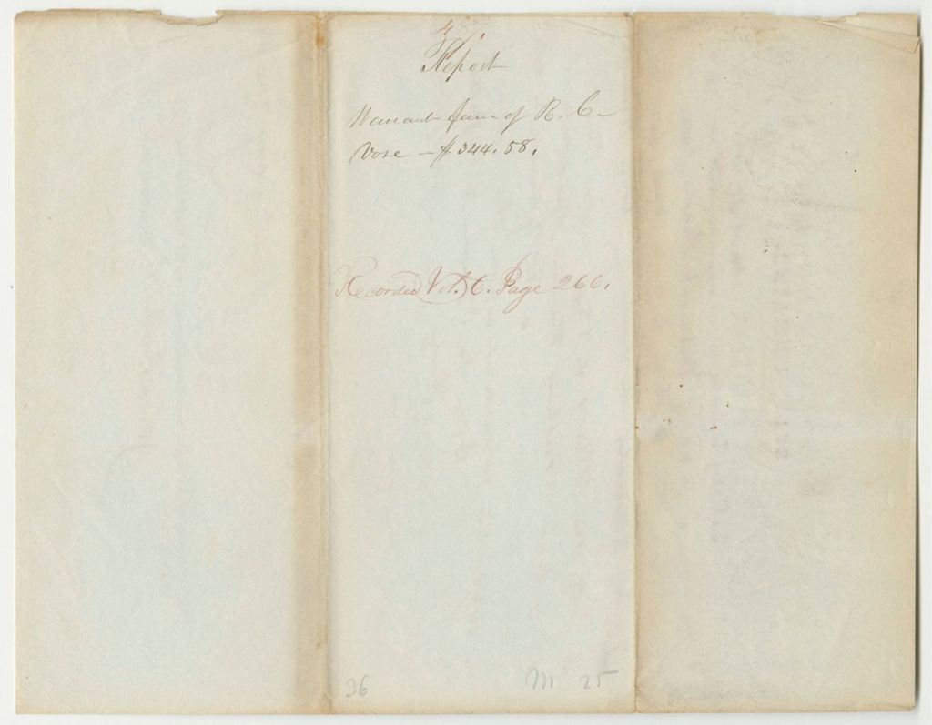 Miniature of Report 487: Warrant in Favor of Rufus C. Vose, Late Acting Quartermaster General