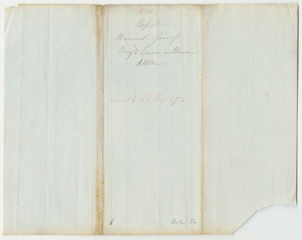 Miniature of Report 504: Warrants for the Subordinate Officers at the Maine State Prison