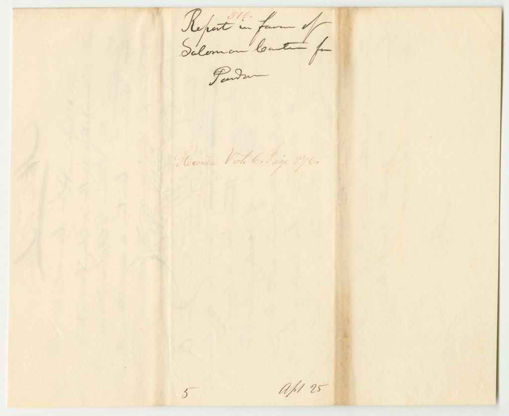 Miniature of Report 510: Report on a Pardon of Solomon Carter