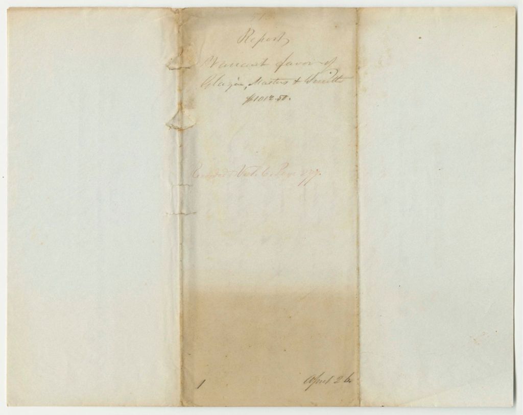 Miniature of Report 513: Warrant in Favor of Glazier, Masters, and Smith, for the 14th Volume of Maine Reports