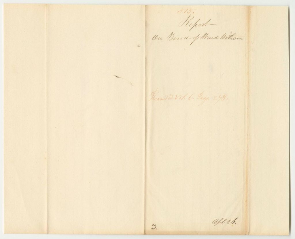 Miniature of Report 515: Report on the Bond of Ward Witham, Keeper of the State Arsenal at Bangor