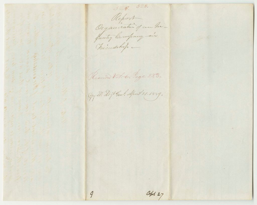 Miniature of Report 528: Report on the Organization of an Infantry Company in Friendship