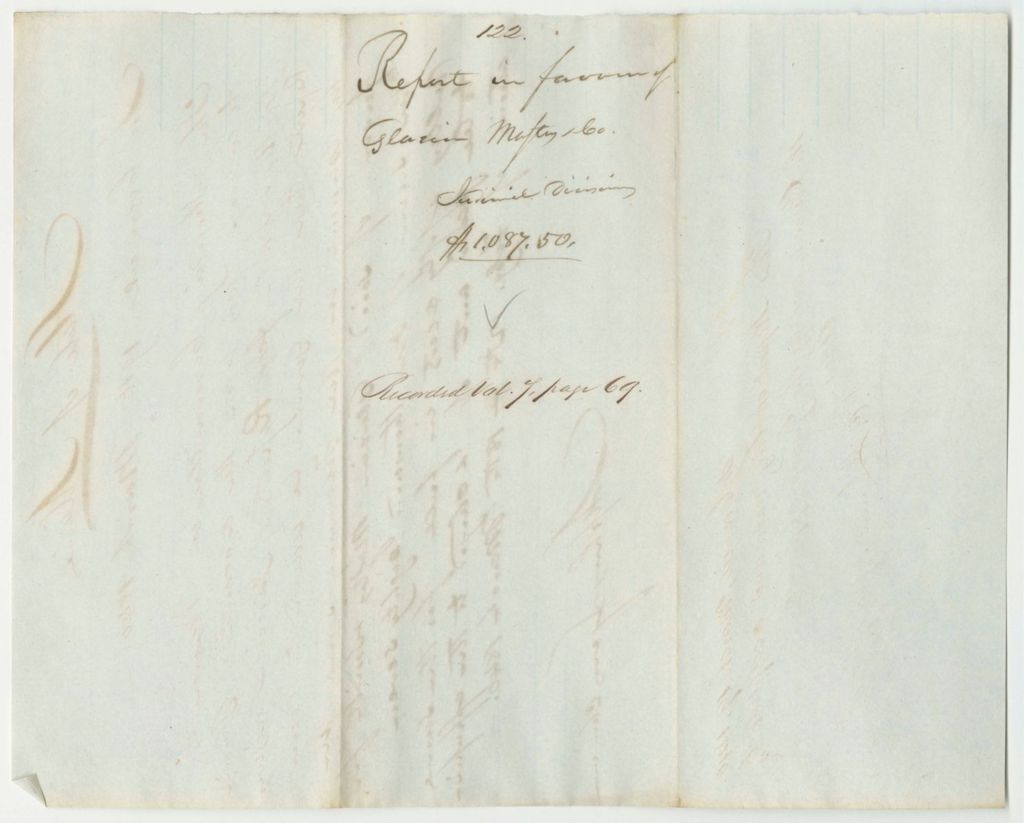 Miniature of Report 122: Warrant in Favor of Glazier, Masters, and Smith Company for the Reports of the Judicial Courts