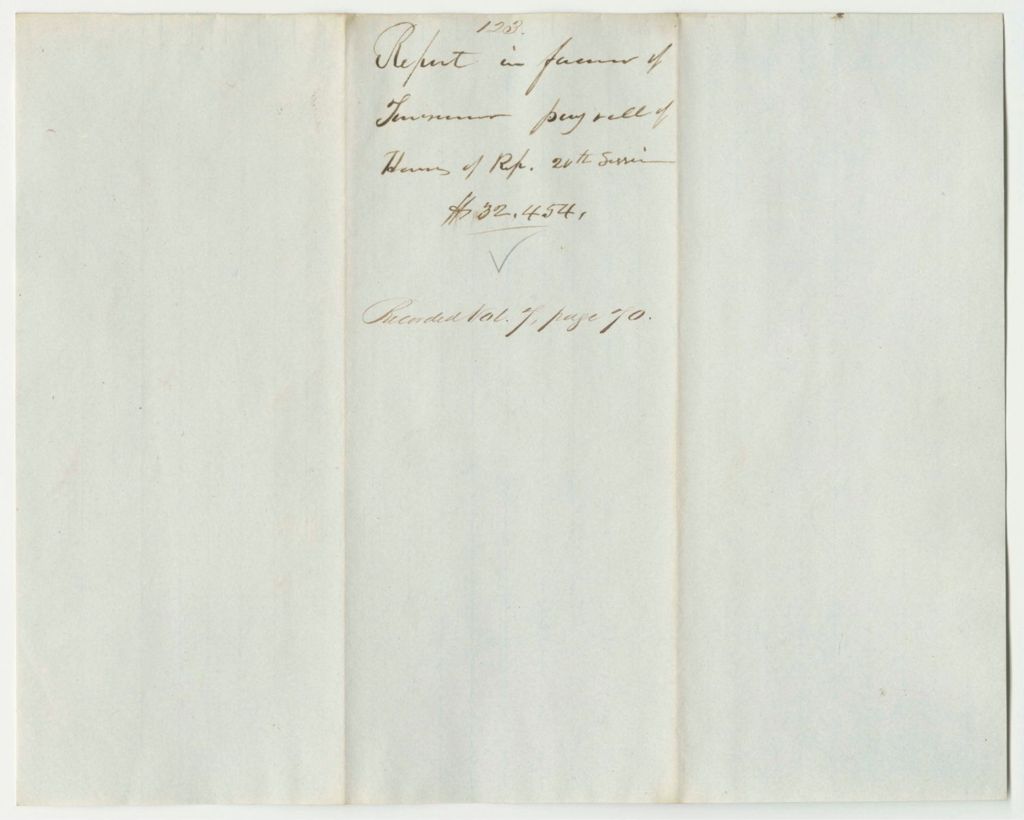 Miniature of Report 123: Warrant for the Payroll of the House of Representatives