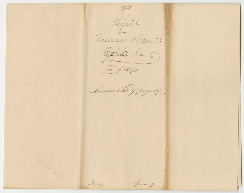 Miniature of Report 174: Report on the Account of Samuel Burbank, York County Treasurer