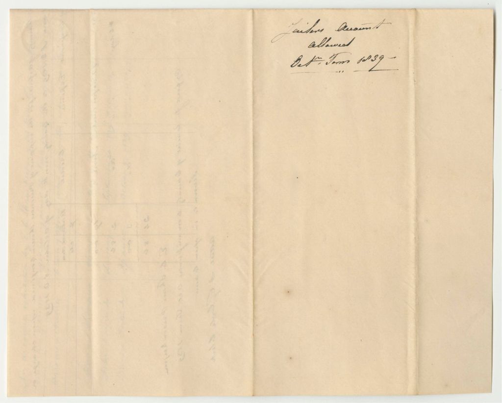 Miniature of Account of E.G. Shaw, Keeper of the State Gaol in Paris in the County of Oxford, for the Support of Prisoners Therein Confined Upon Charge or Conviction of Crimes Against the State from June 18th to October 29th 1839