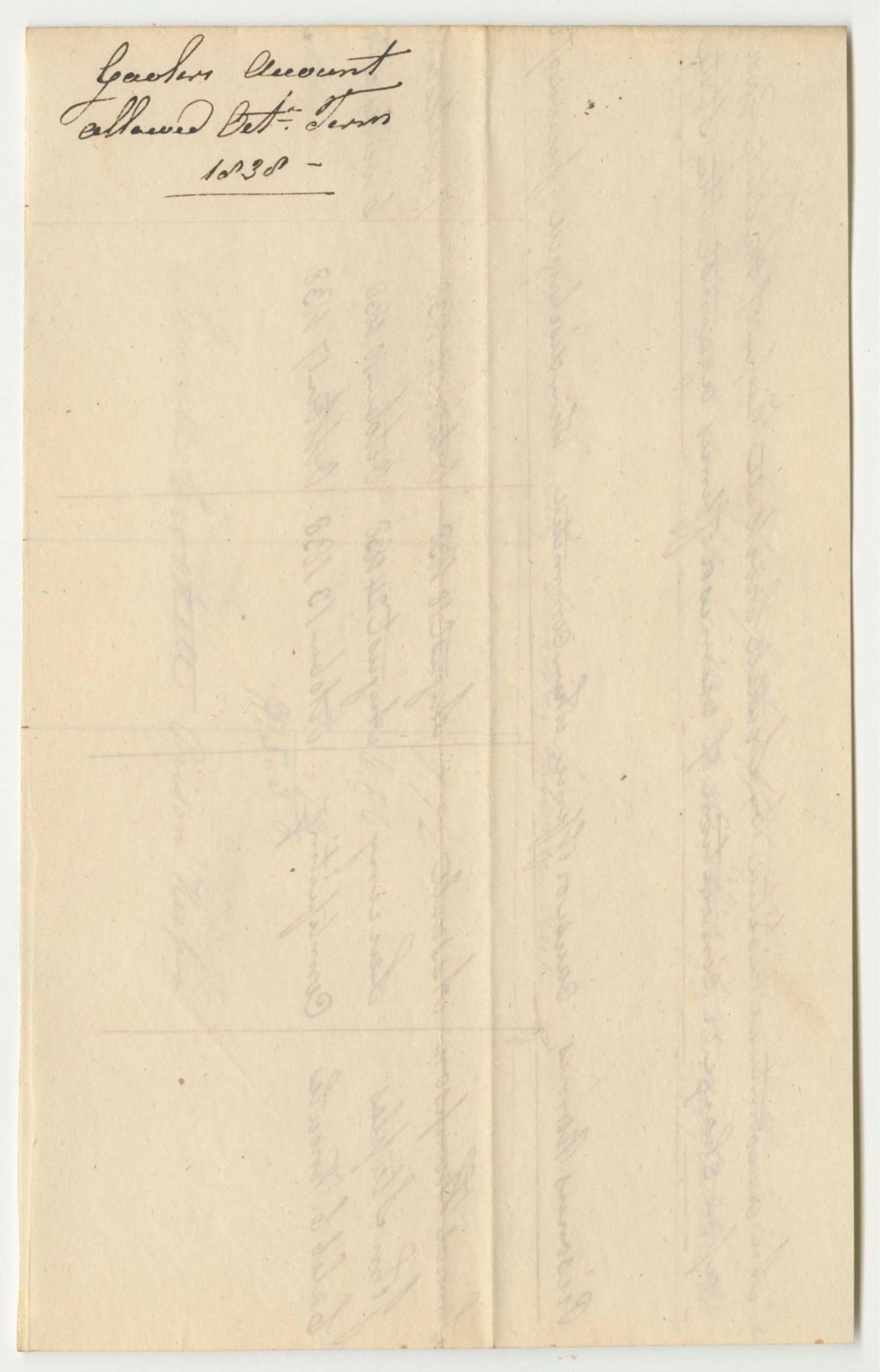 Miniature of Account of Sewall Crocket, Keeper of the State Gaol in Paris in the County of Oxford, for the Support of Prisoners Therein Confined Upon Charge or Conviction of Crimes Against the State from June 21st to October 31st 1838