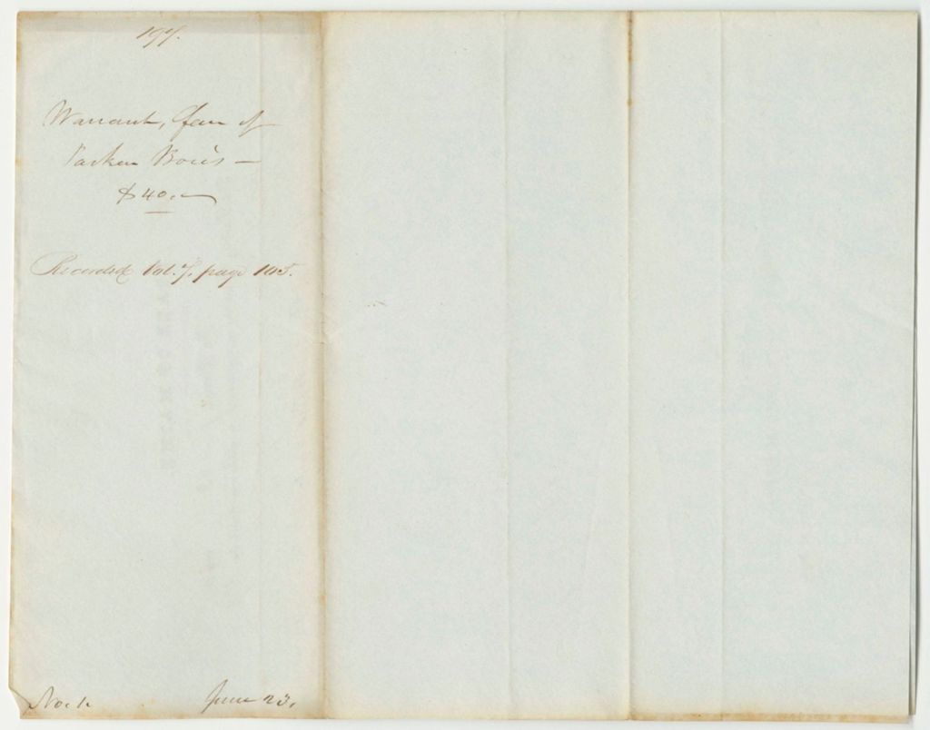 Miniature of Report 197: Report on the Warrant in Favor of Parker Boies