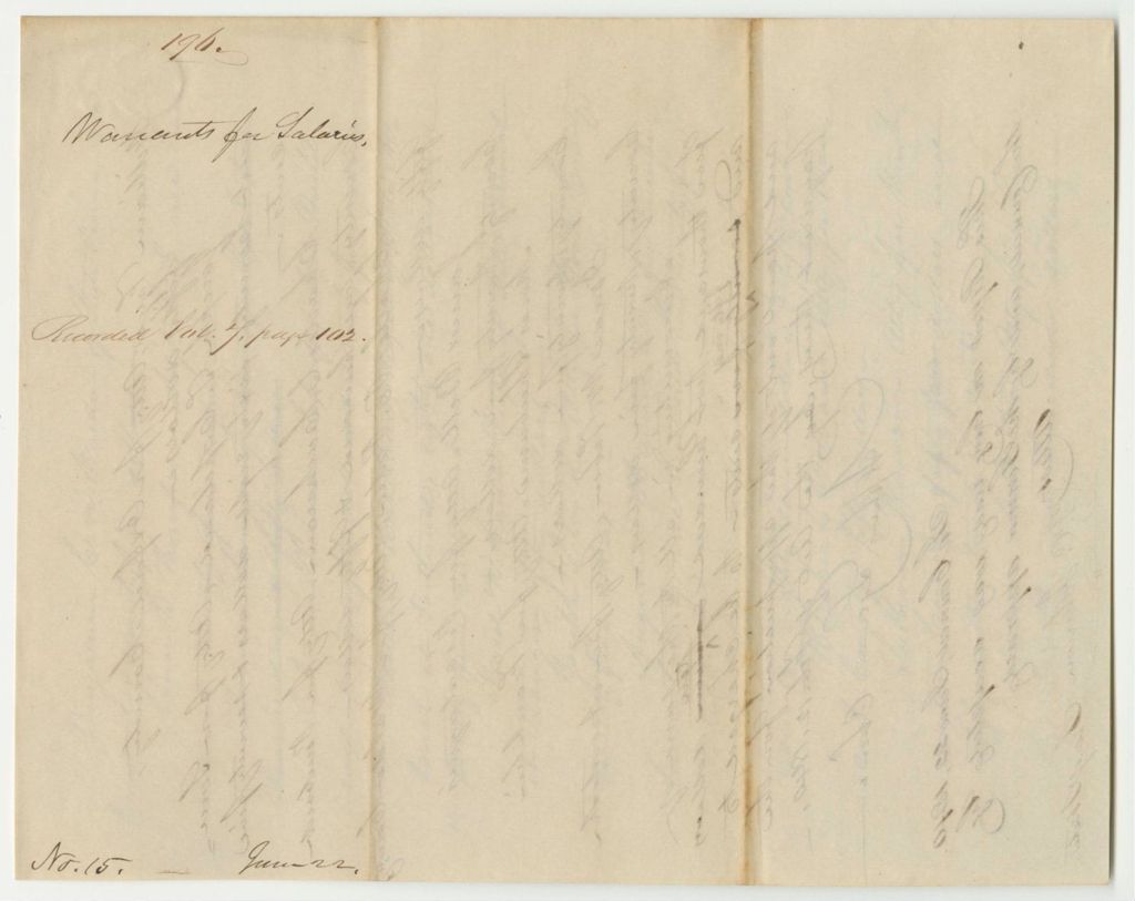 Miniature of Report 196: Warrant for Salaries