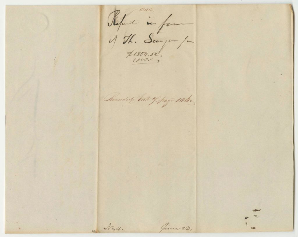 Miniature of Report 200: Report on the Warrant in Favor of Thomas Sawyer, Jr., Surveyor General