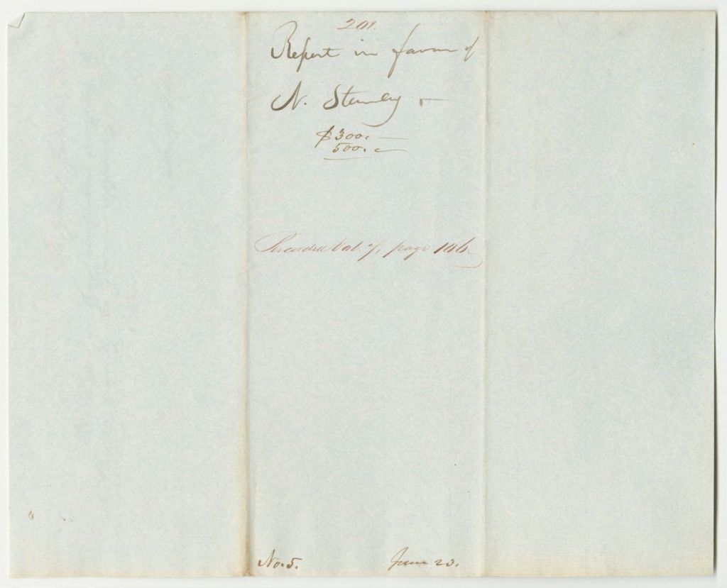 Miniature of Report 201: Report on the Warrant in Favor of Nathan Stanley, Agent for Repairing the Marshill Road